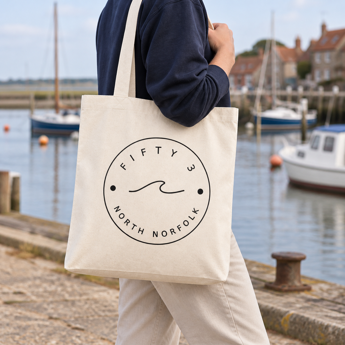 Fifty 3 North Circle Logo Tote - Raw