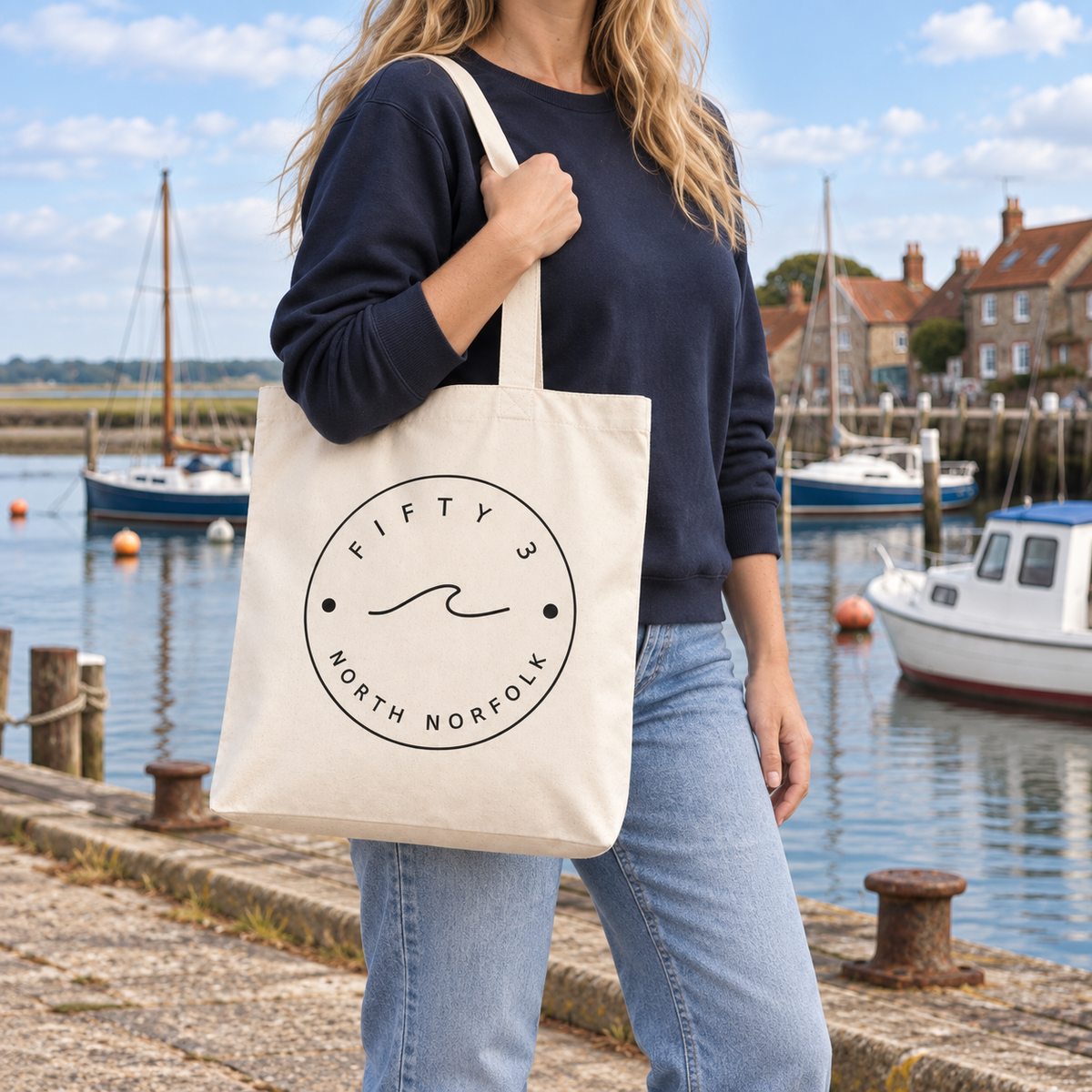 Fifty 3 North Circle Logo Tote - Raw